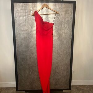 Elegant Red One-Shoulder Dress